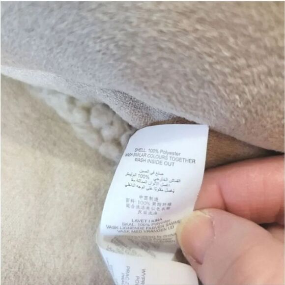 Missguided Borg Aviator Oversized Coat Jacket in Cream Faux Sherpa Size 12 - Picture 15 of 16